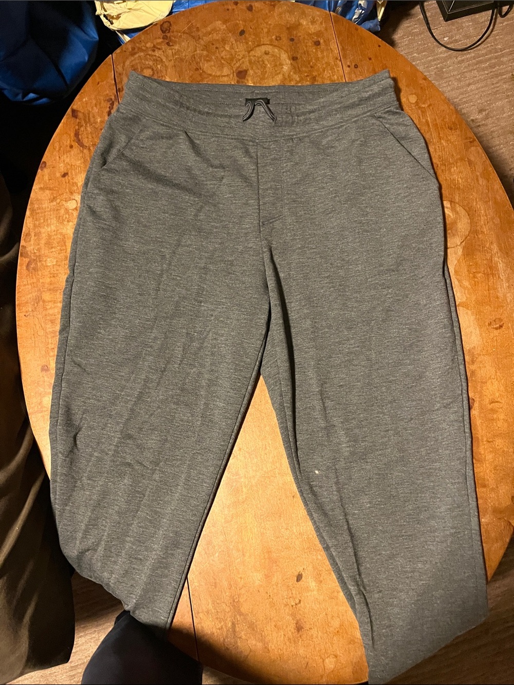 Athletic Works Men's Charcoal Gray Jogger Sweatpants with Drawstring